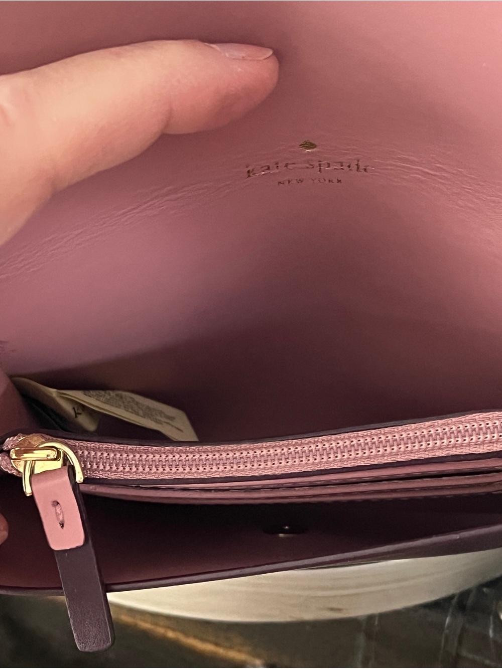 kate spade Plum Leather Wallet with Gold Logo Plate - Picture 6 of 9